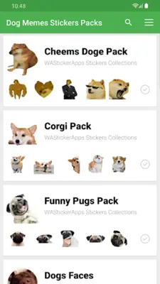 Stickers Dog Memes android App screenshot 4